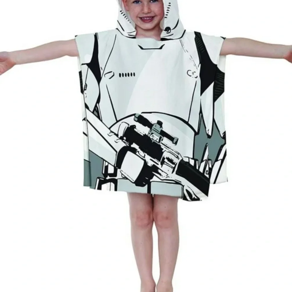 Star Wars Kids Hooded Towels Toddler Size Darth Vader & Stormtrooper Set